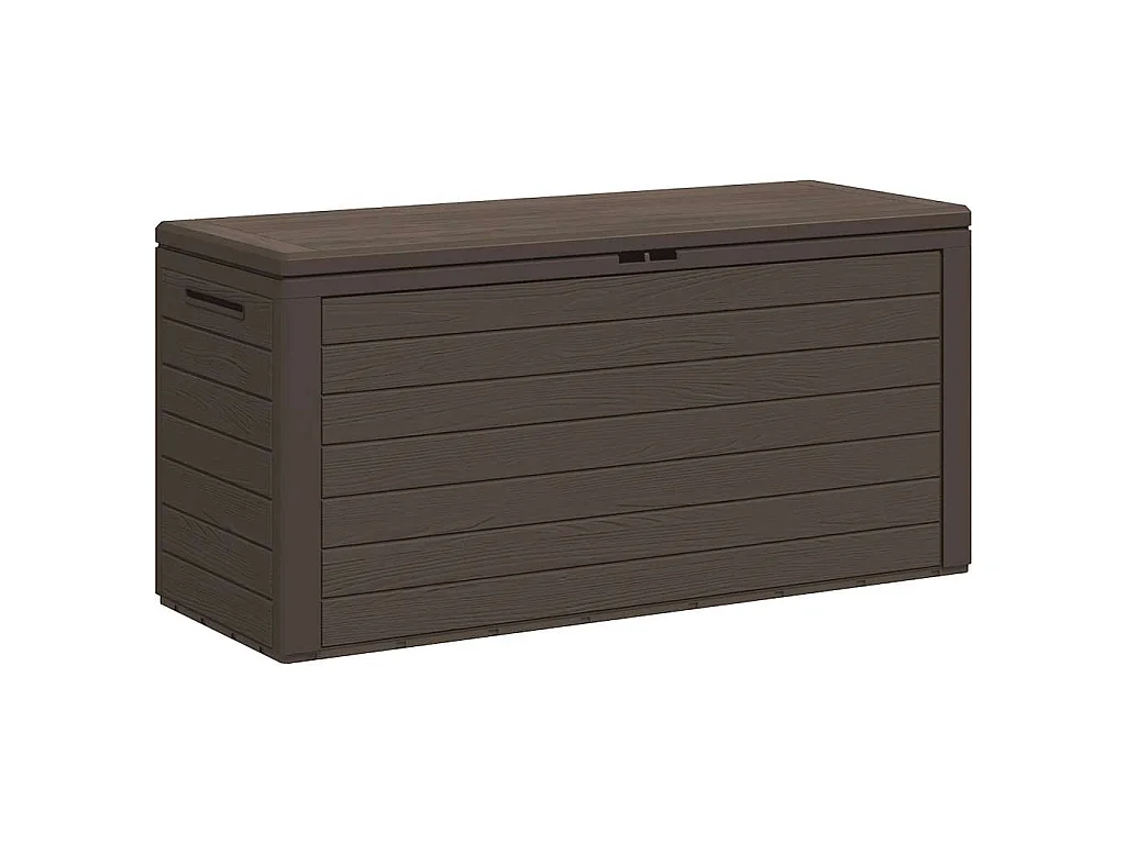 Caixa de arrumação para jardim 116x44x55 cm castanho