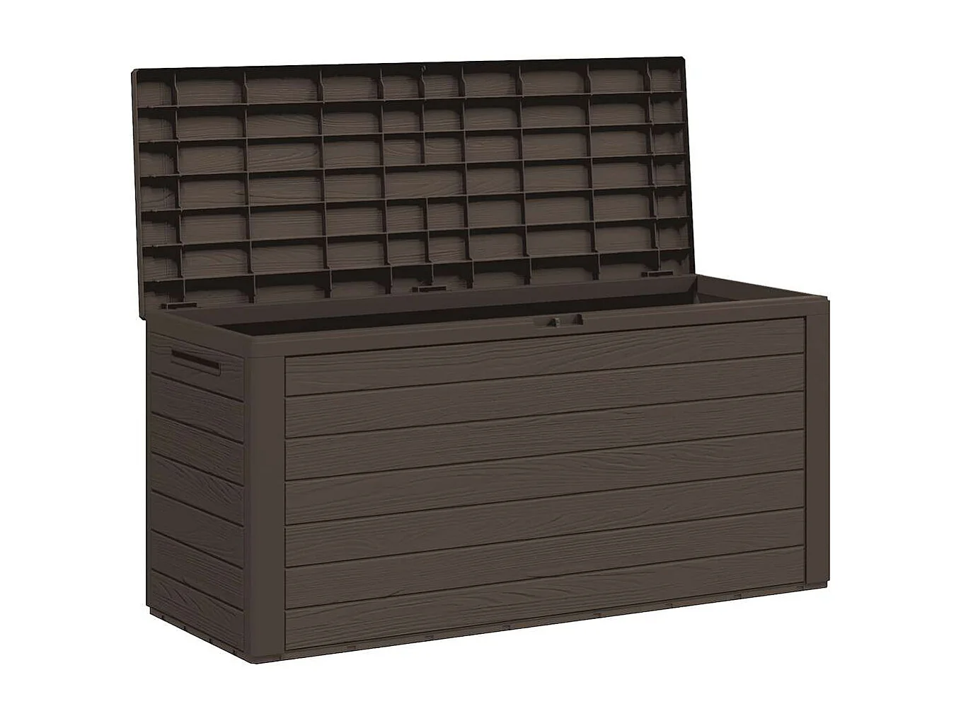 Caixa de arrumação para jardim 116x44x55 cm castanho
