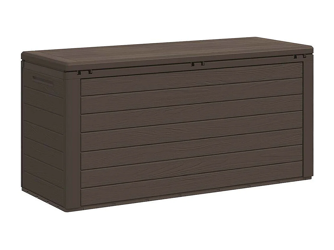 Caixa de arrumação para jardim 116x44x55 cm castanho