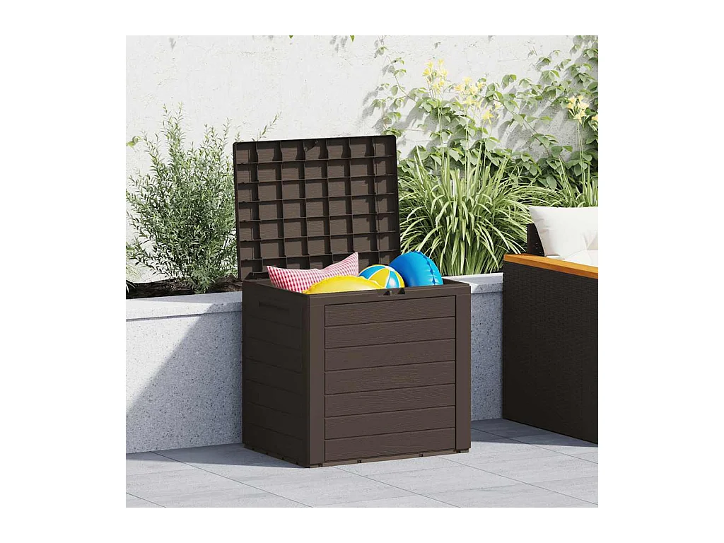 Boîte de stockage de jardin Marron 58,5x46x55 cm Polypropylène