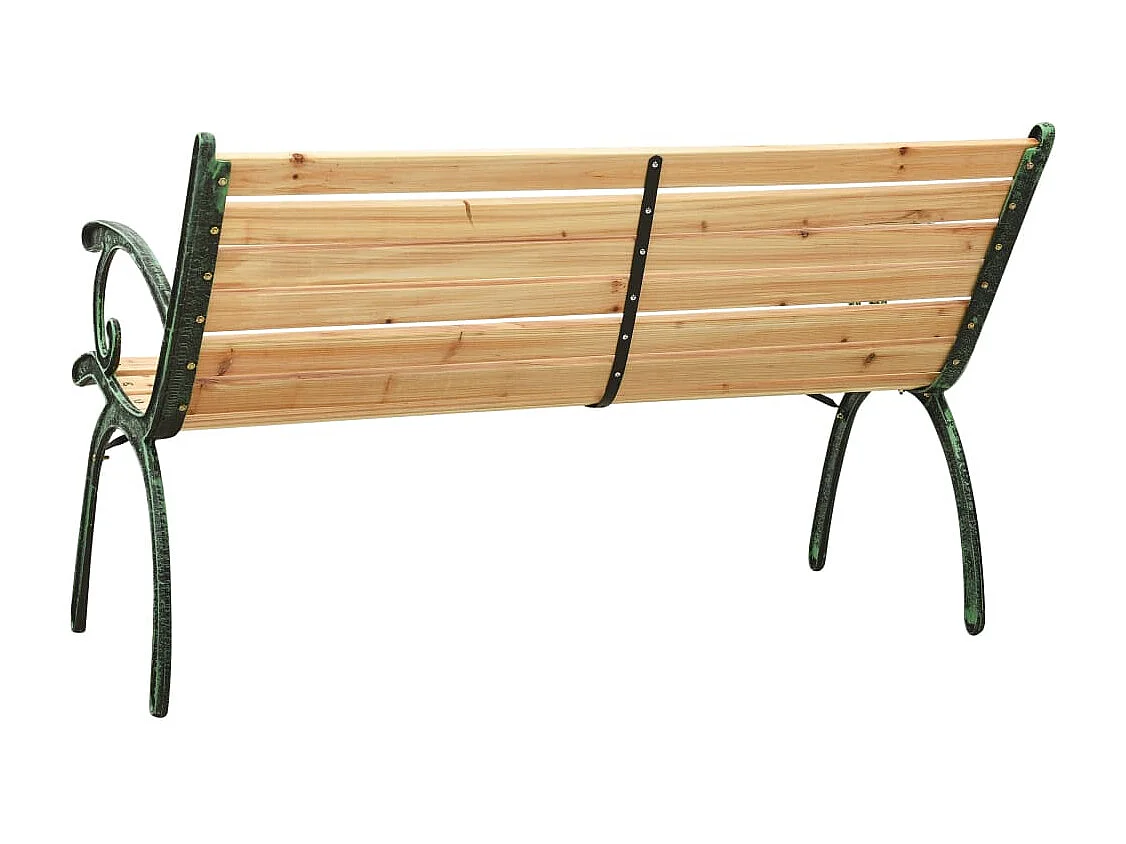 Panca da Giardino 116 cm in Ghisa e Legno Massello di Abete
