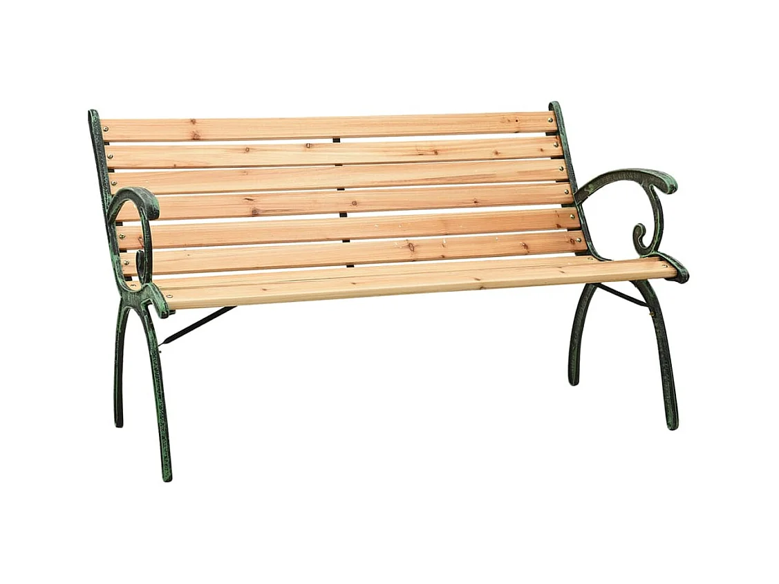 Banc de jardin 116 cm Fonte et bois massif de sapin