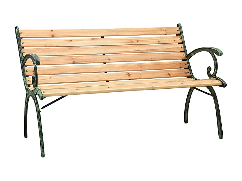Panca da Giardino 116 cm in Ghisa e Legno Massello di Abete