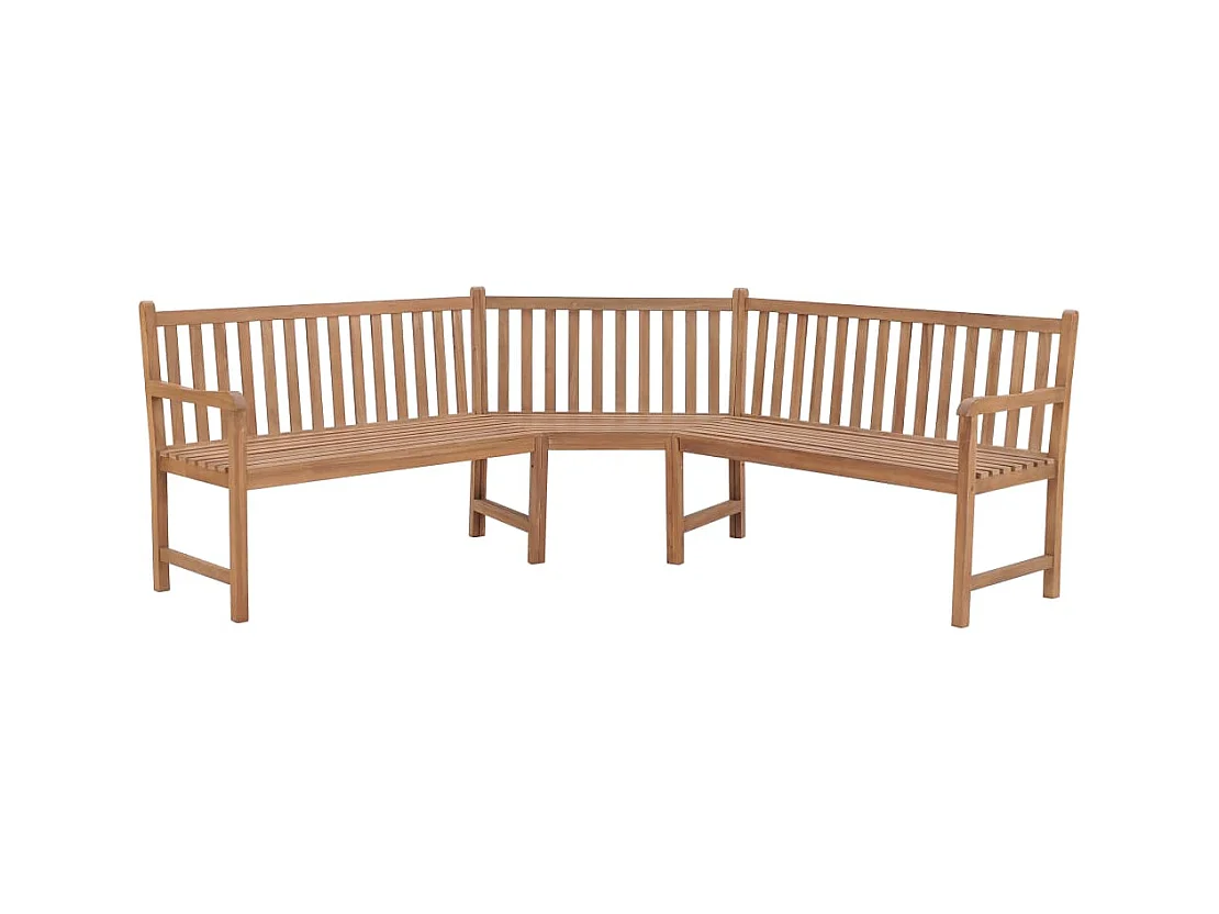 Banc d'angle de jardin 185x185x90 cm bois de teck solide
