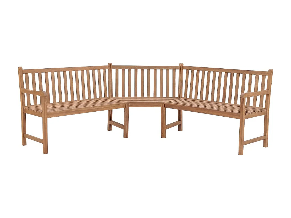 Banc d'angle de jardin 185x185x90 cm bois de teck solide