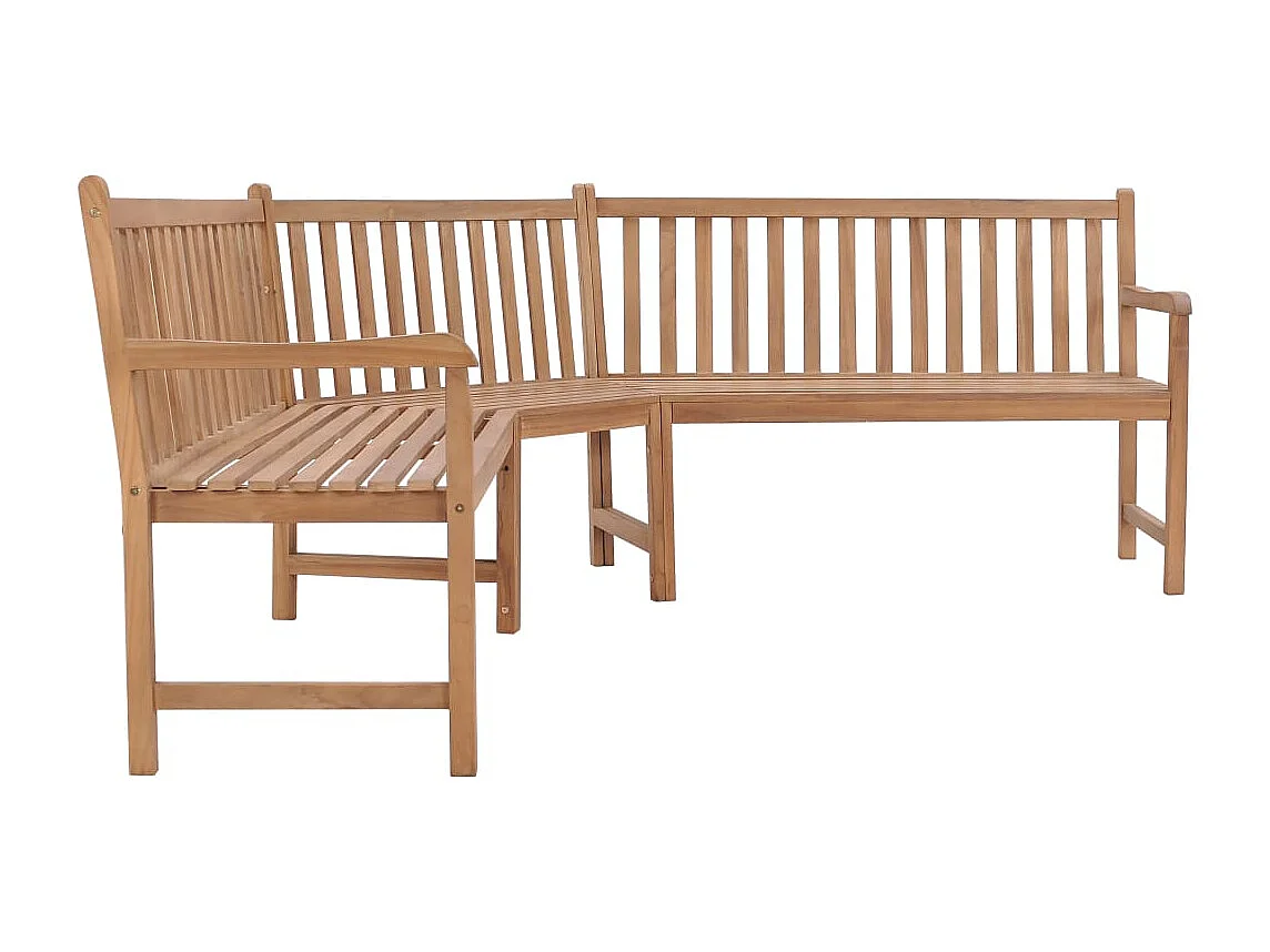 Banc d'angle de jardin 185x185x90 cm bois de teck solide