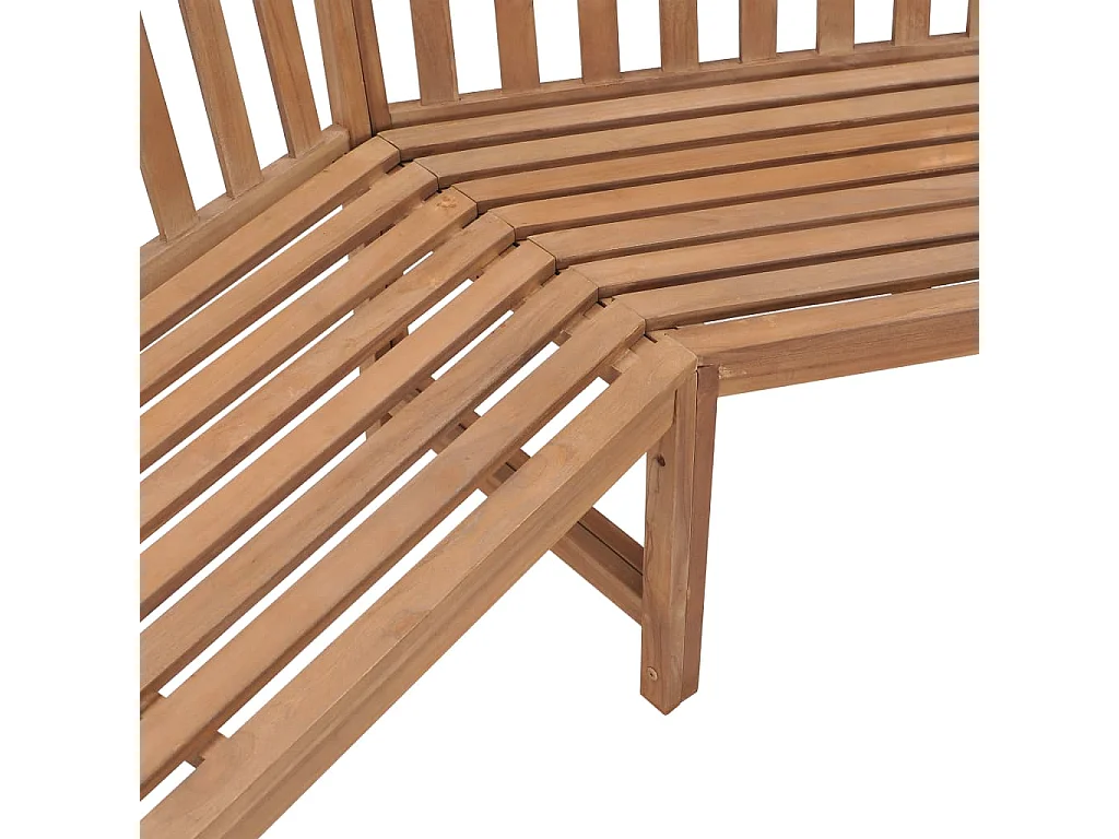 Banco de esquina de jardín madera maciza teca 185x185x90 cm