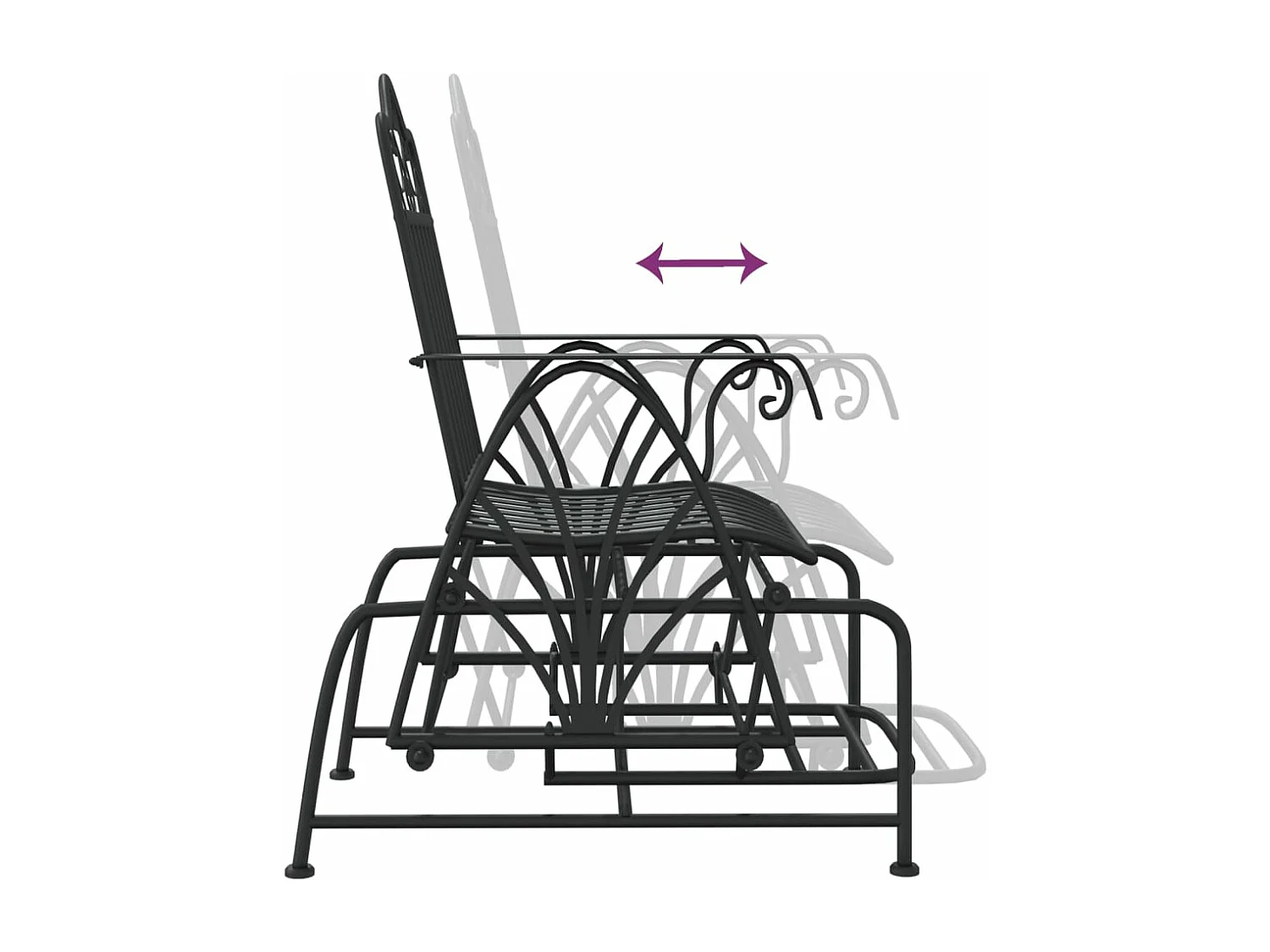 Banco de alpendre 61 cm aço preto