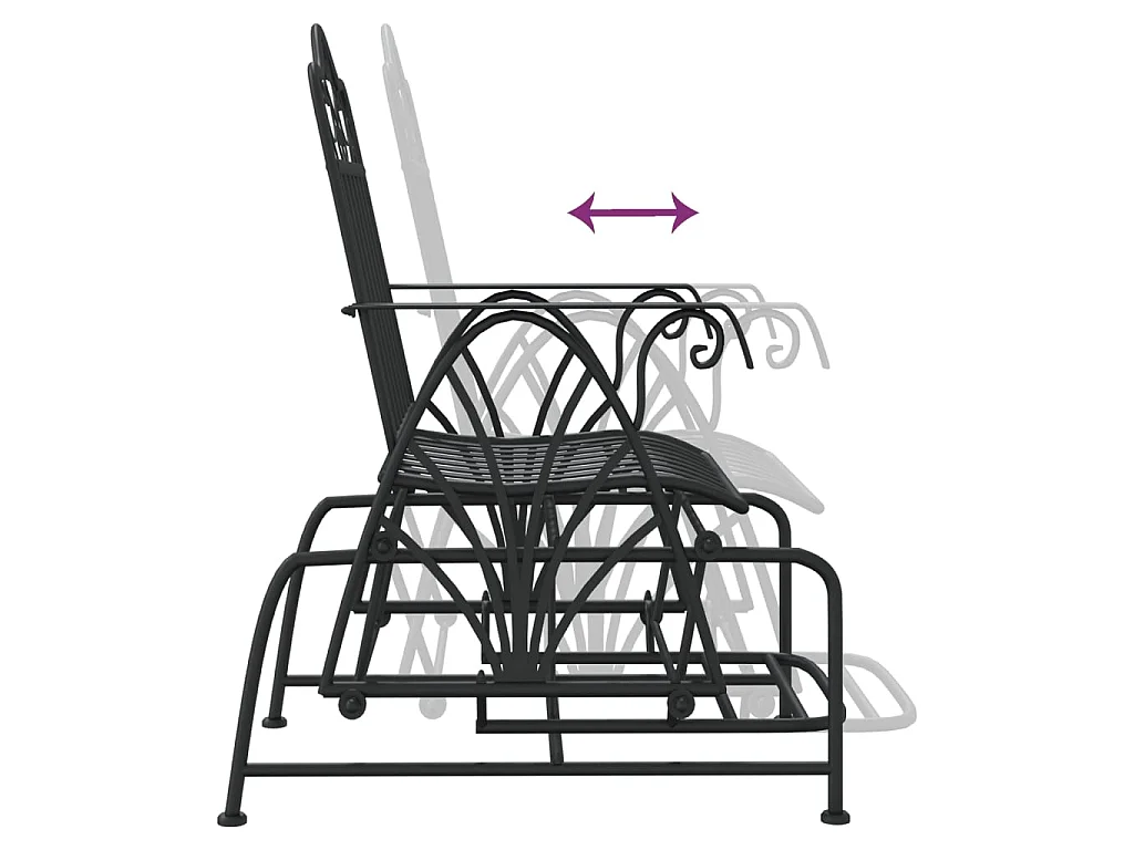Panca Glider 61 cm Nera in Acciaio