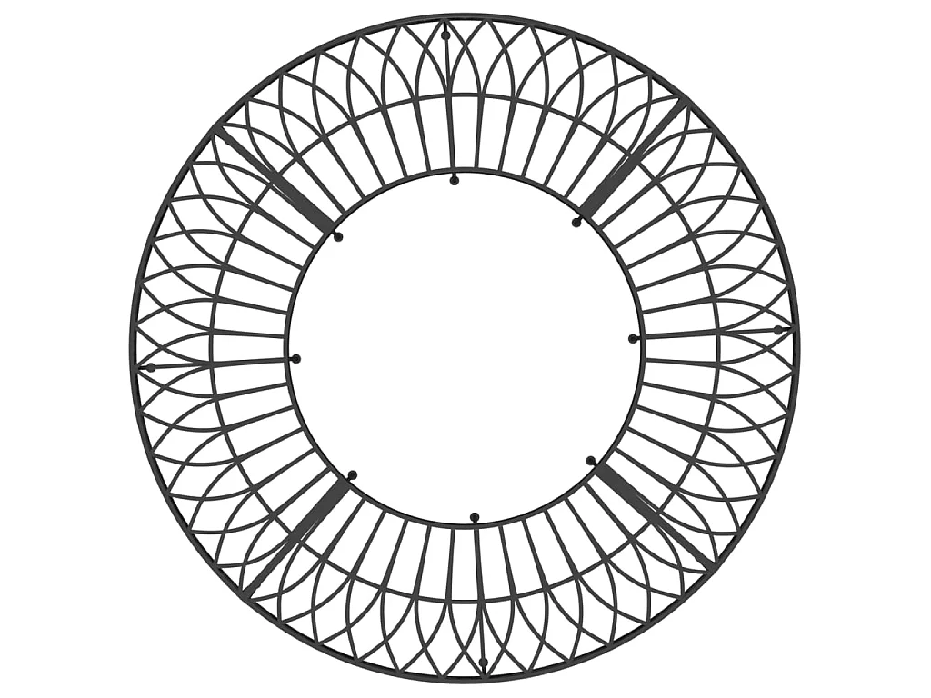 Banc circulaire tour d'arbre Ø160 cm Noir Acier