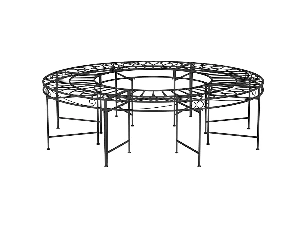 Baumbank Rund Ø160 cm Schwarz Stahl