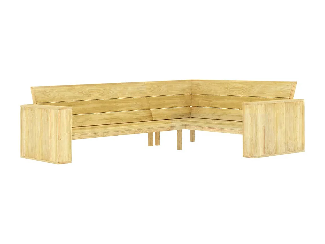 Banc d'angle de jardin 239 cm Bois de pin imprégné
