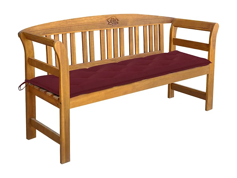 Banc de jardin avec coussin 157 cm Bois d'acacia massif