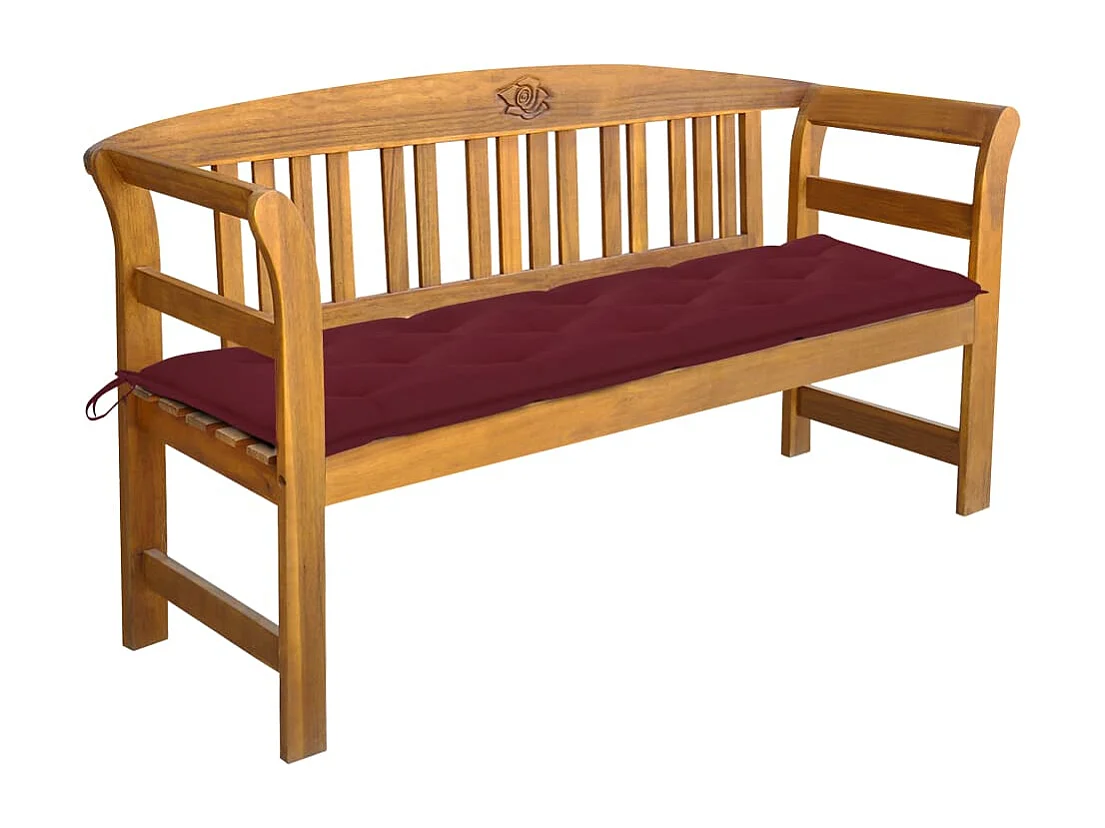 Banc de jardin avec coussin 157 cm Bois d'acacia massif