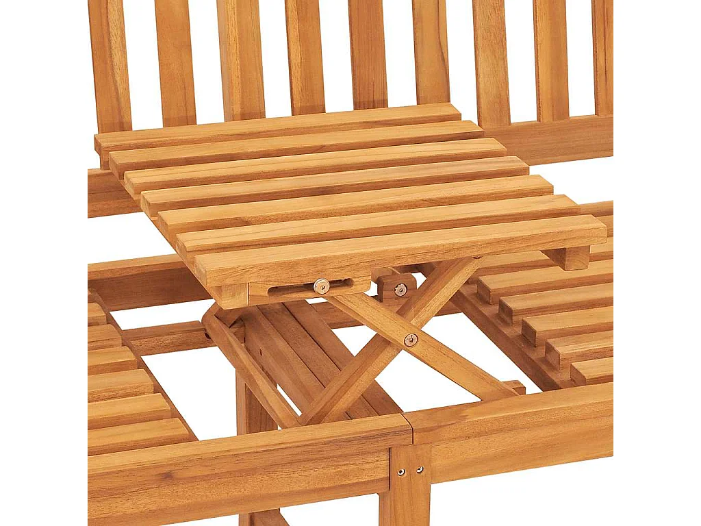 Panca Giardino 3 Posti con Tavolino 150 cm Legno Massello Teak