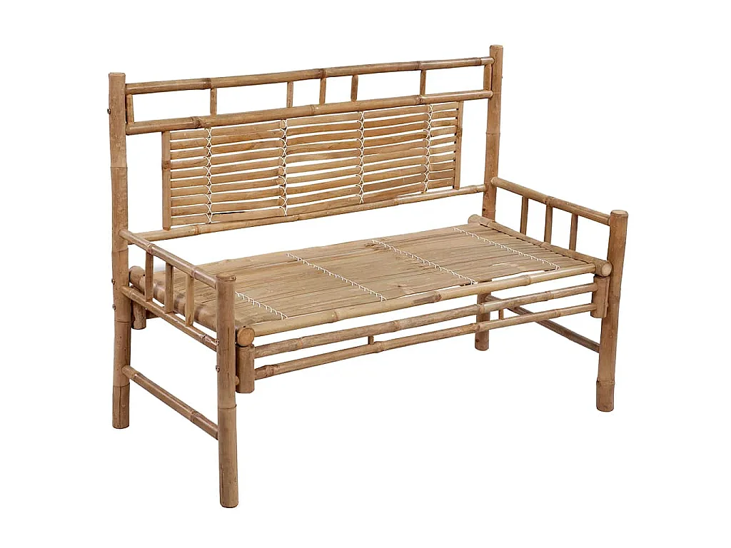 Banc de jardin avec coussin 120 cm Bambou