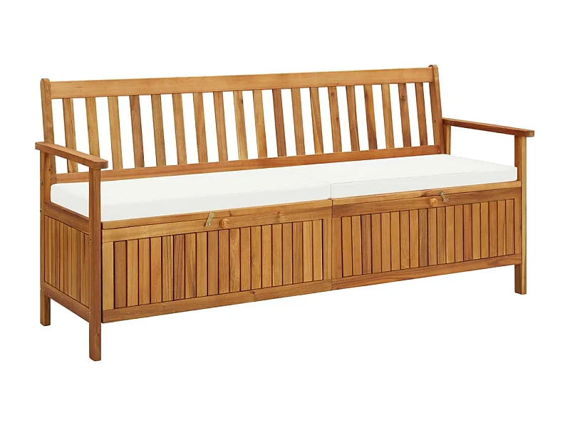 Banc de rangement avec coussin 170 cm Bois d'acacia solide