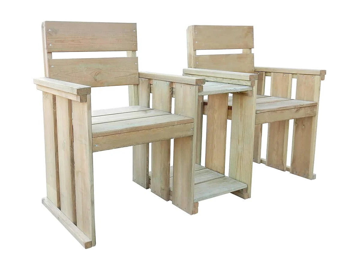 Banc de jardin à 2 places 150 cm Pinède imprégnée