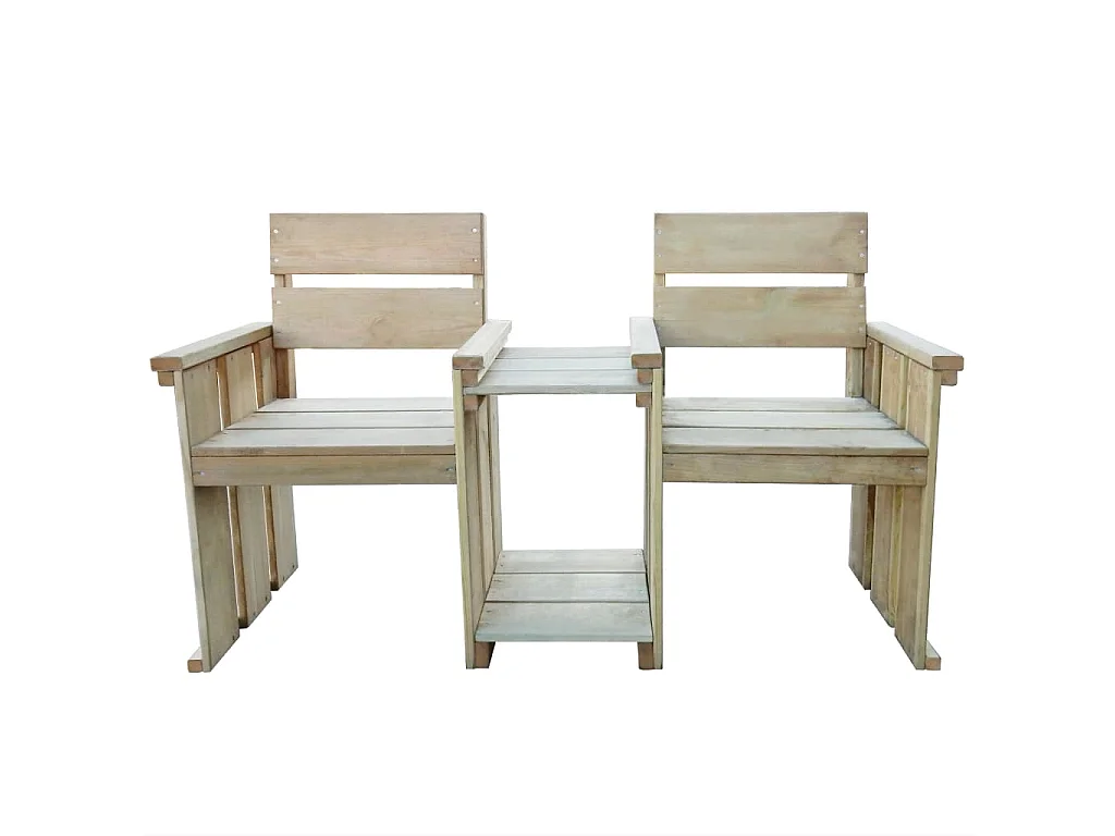 Banc de jardin à 2 places 150 cm Pinède imprégnée
