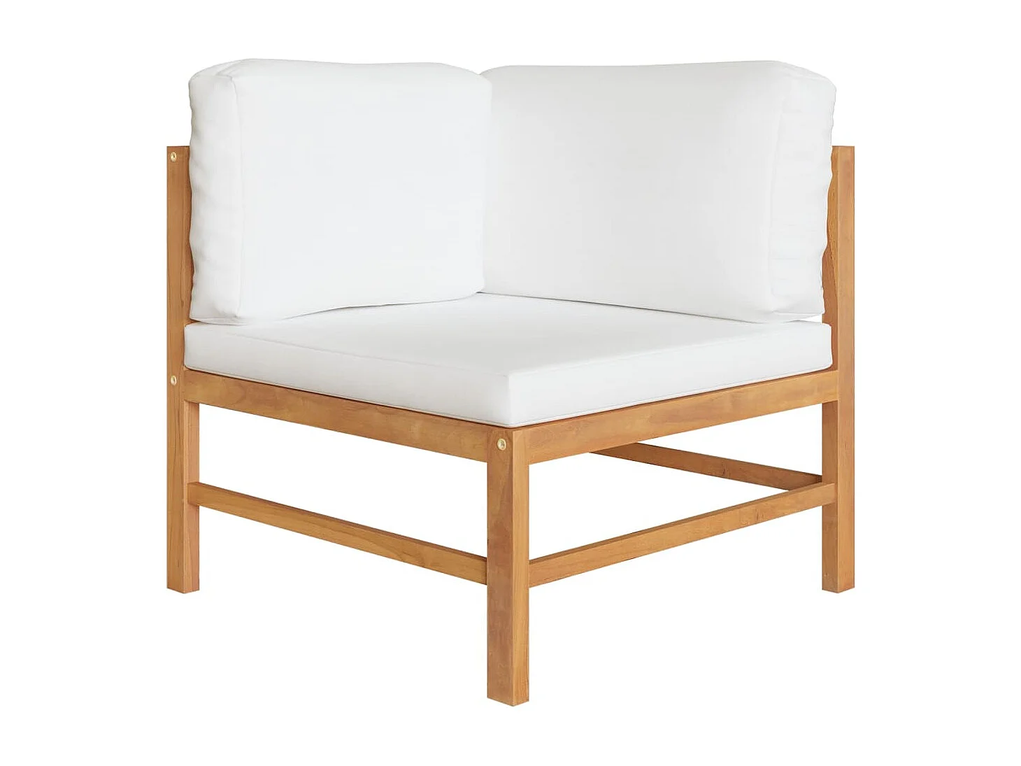 Panca da Giardino 2 Posti con Cuscini Crema Legno Massello Teak