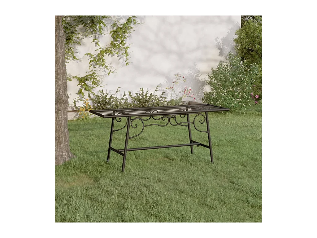 Panchina per Albero 110 cm Nera in Acciaio