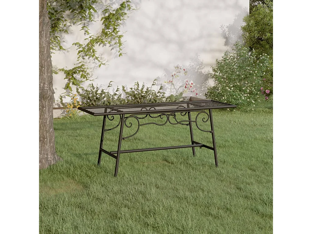 Panchina per Albero 110 cm Nera in Acciaio