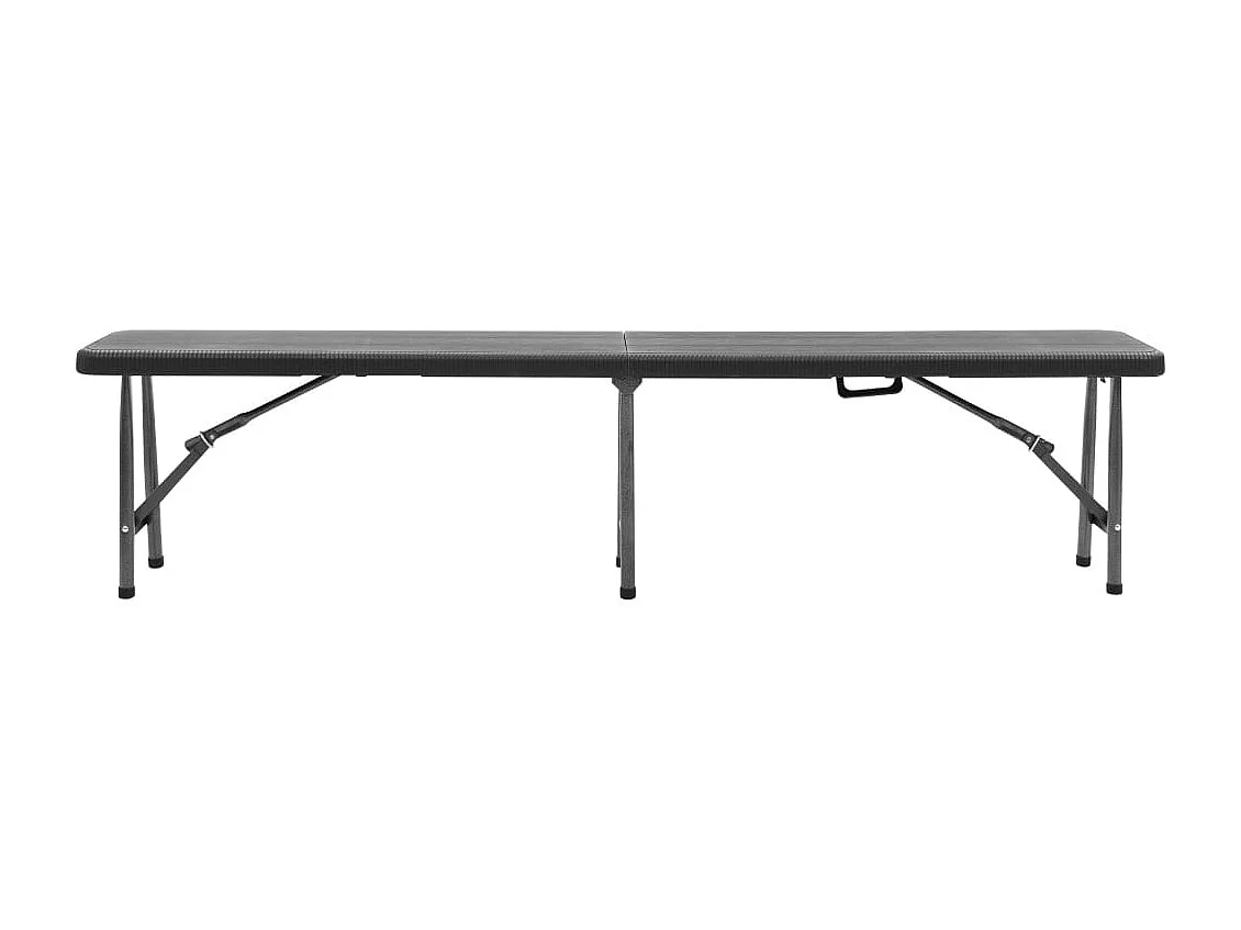 Bancs de jardin pliables lot de 2 180 cm PEHD Noir