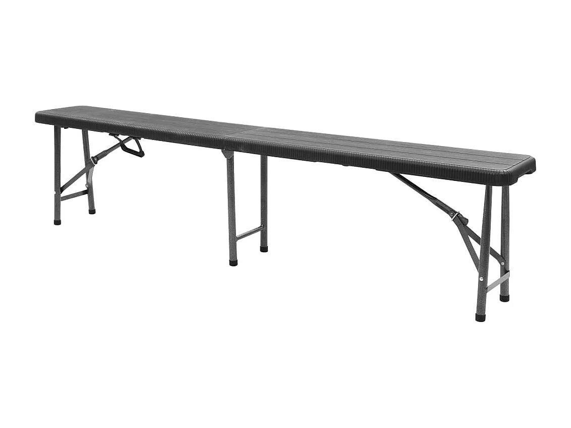 Bancs de jardin pliables lot de 2 180 cm PEHD Noir