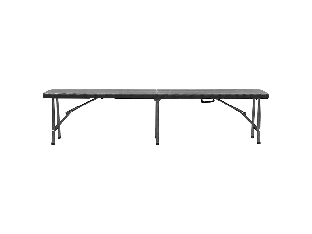Klappbare Gartenbänke 2 Stk. 180 cm HDPE Schwarz