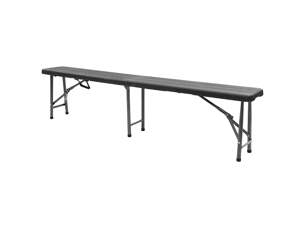 Klappbare Gartenbänke 2 Stk. 180 cm HDPE Schwarz