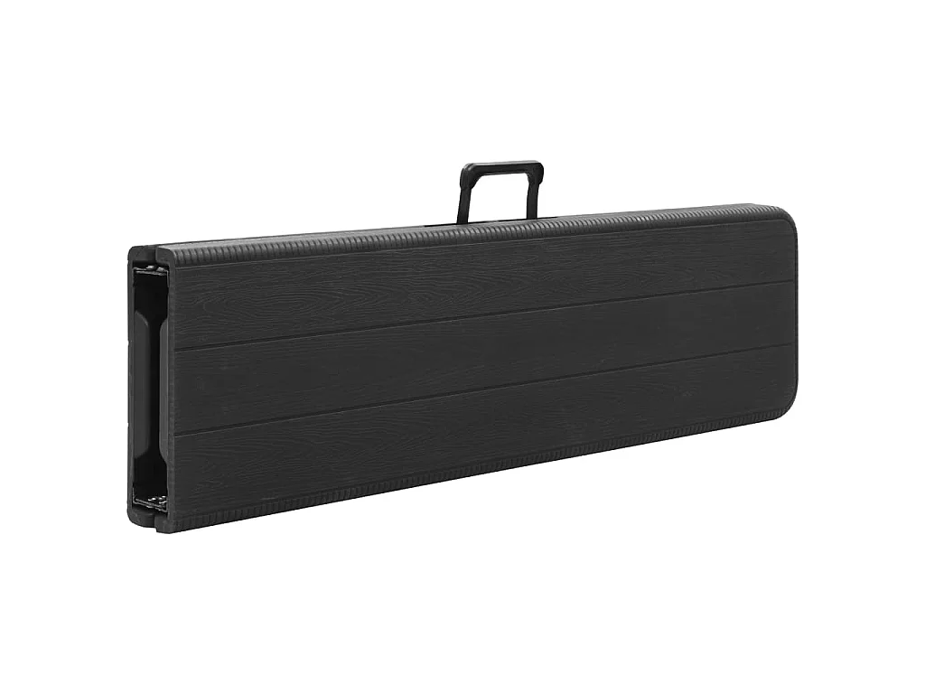 Klappbare Gartenbänke 2 Stk. 180 cm HDPE Schwarz