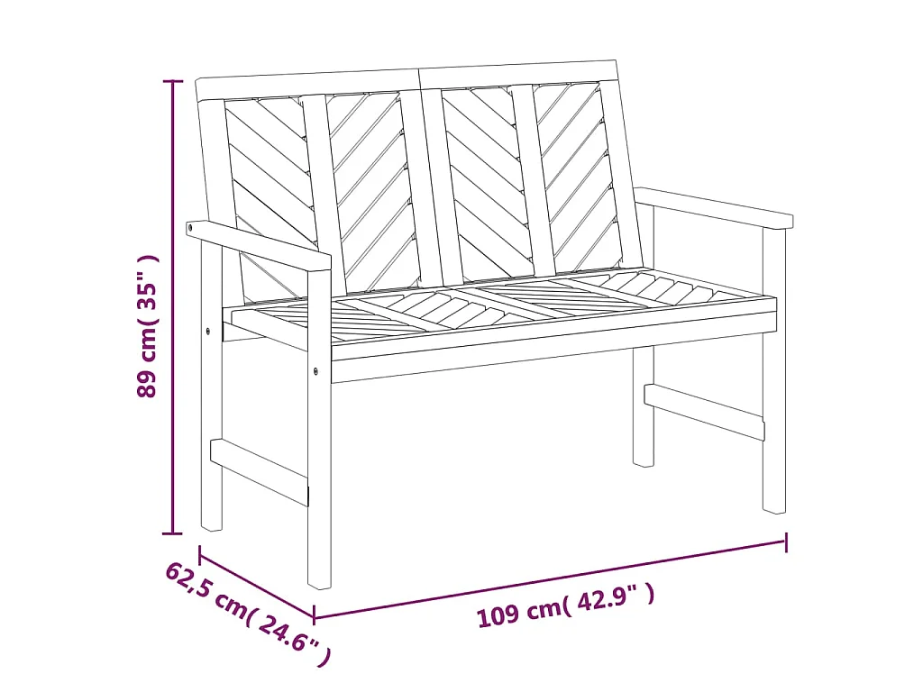 Tuinbank 109 cm massief acaciahout