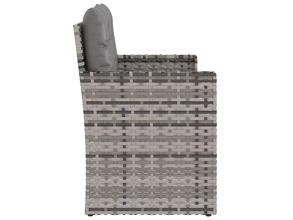 Gartenbank mit Kissen Grau 105 cm Poly Rattan