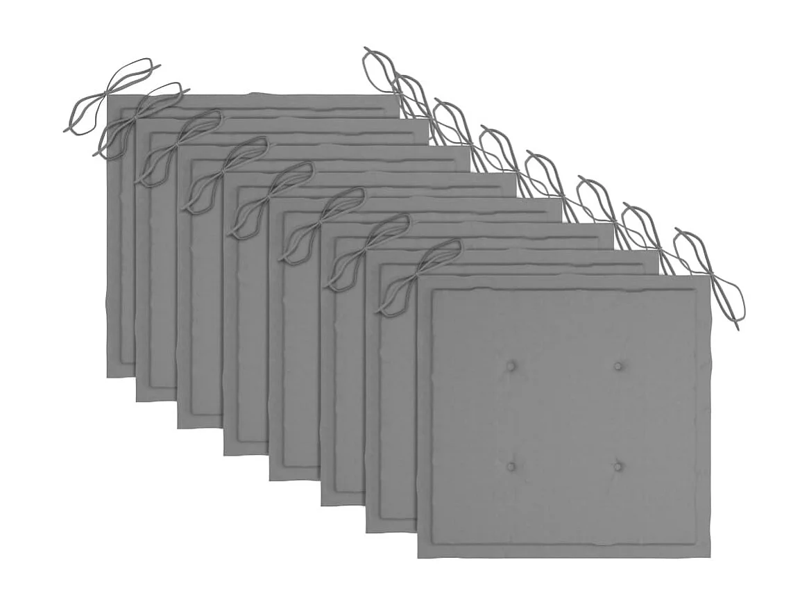 Chaises Batavia avec coussins lot de 8 Bois de teck solide