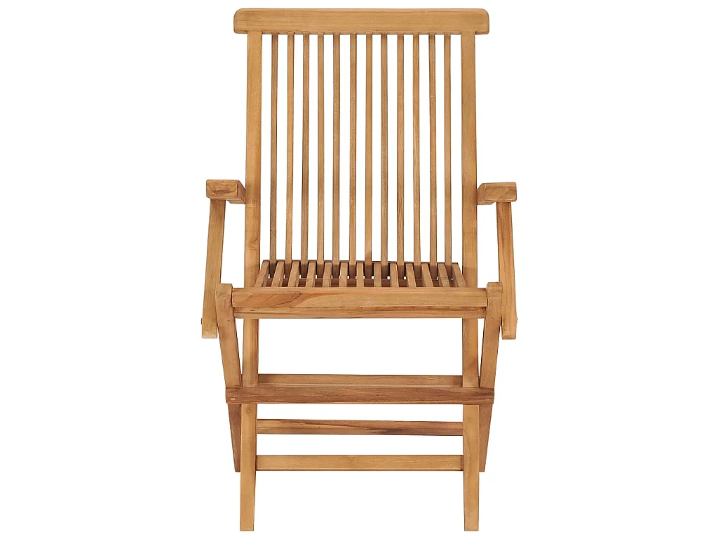 Sedie pieghevoli con cuscini neri, 2 pezzi, in legno massello di teak.