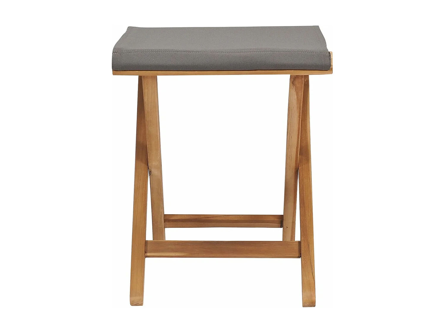 Sedie Pieghevoli 2 pz in Legno di Teak e Tessuto Grigio Scuro