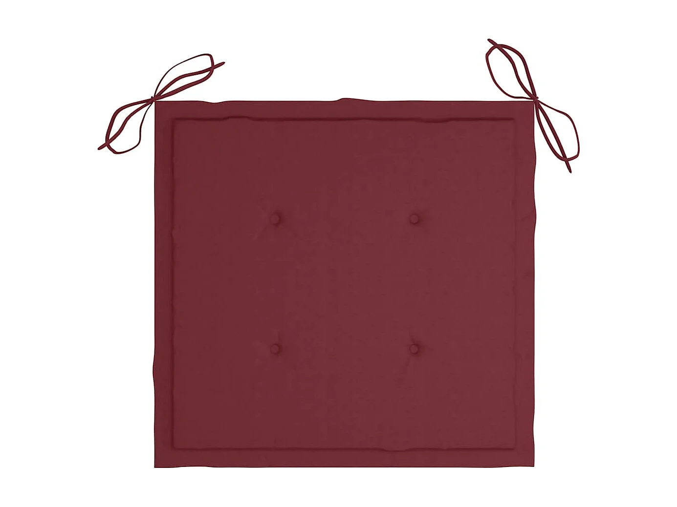 Chaises Batavia lot de 2 et coussins bordeaux Bois teck massif