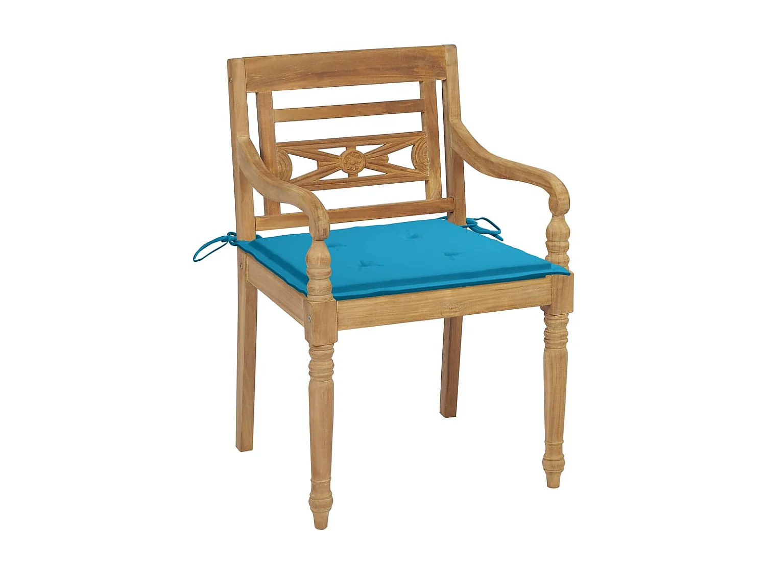 Batavia-Stühle mit Kissen 8 Stk. Massivholz Teak