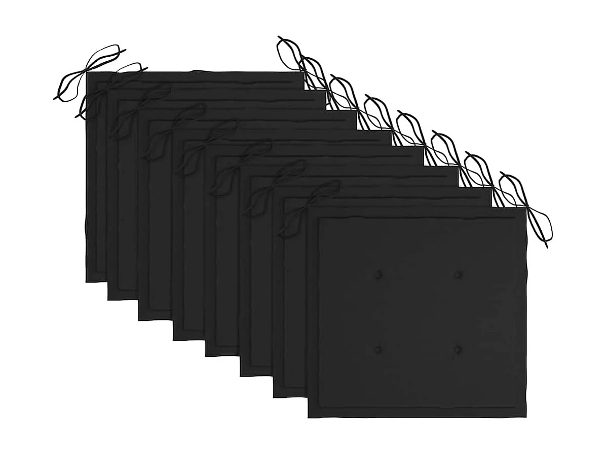 Chaises Batavia avec coussins lot de 8 Bois de teck solide