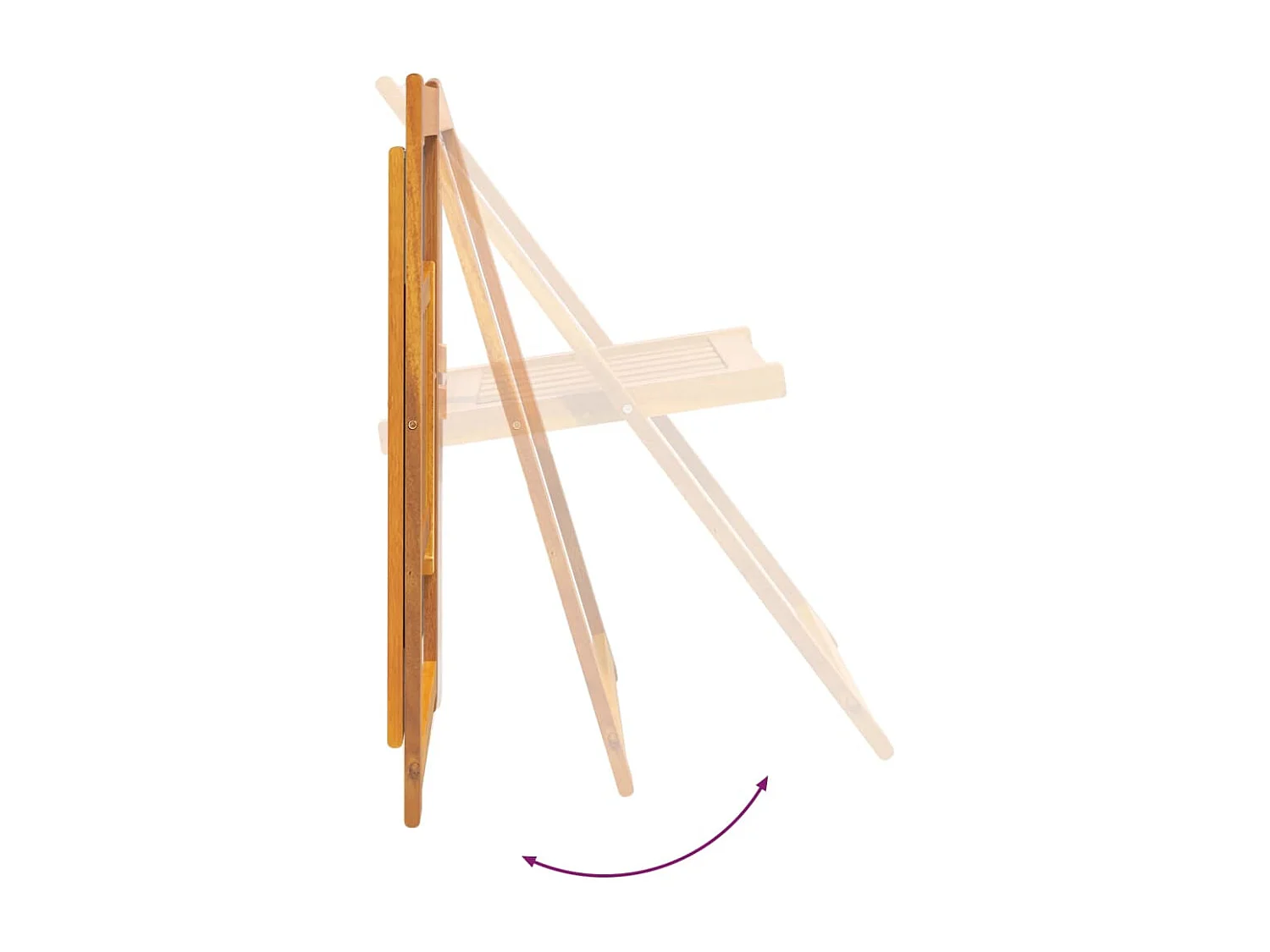 Sedie da Giardino Pieghevoli 4pz in Legno Massello di Acacia