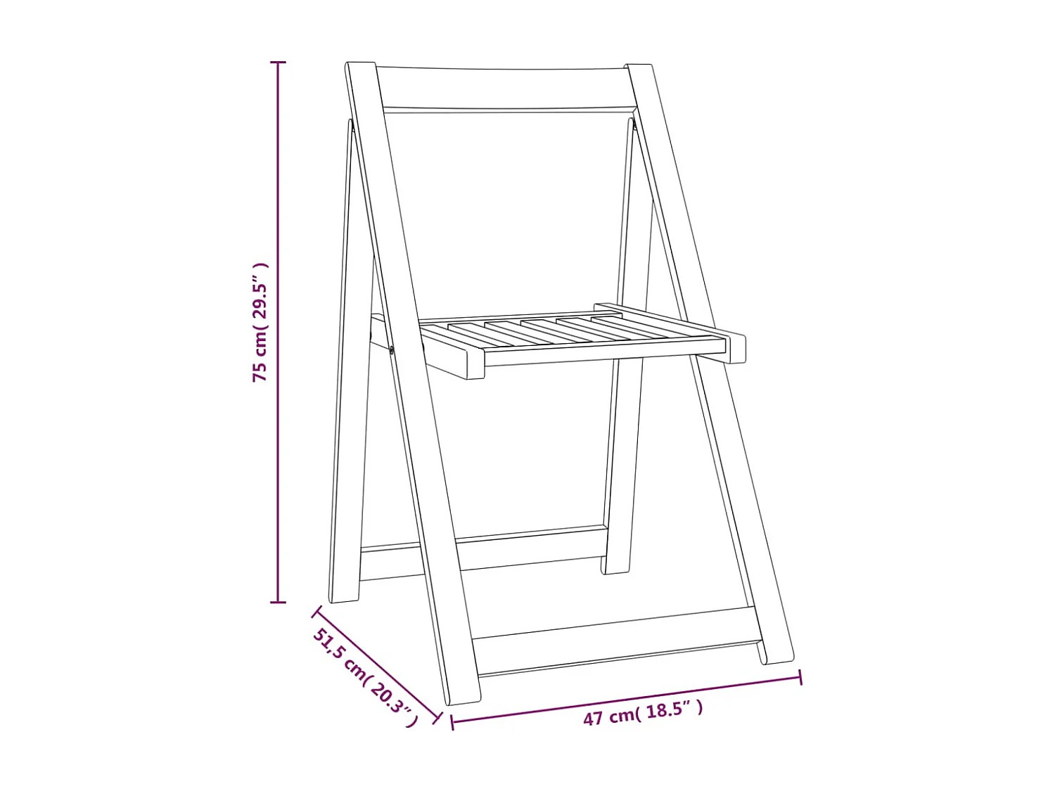 Sedie da Giardino Pieghevoli 4pz in Legno Massello di Acacia
