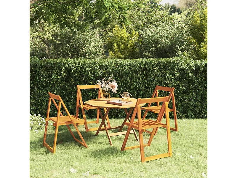 Cadeiras de jardim dobráveis 4 pcs madeira acácia maciça