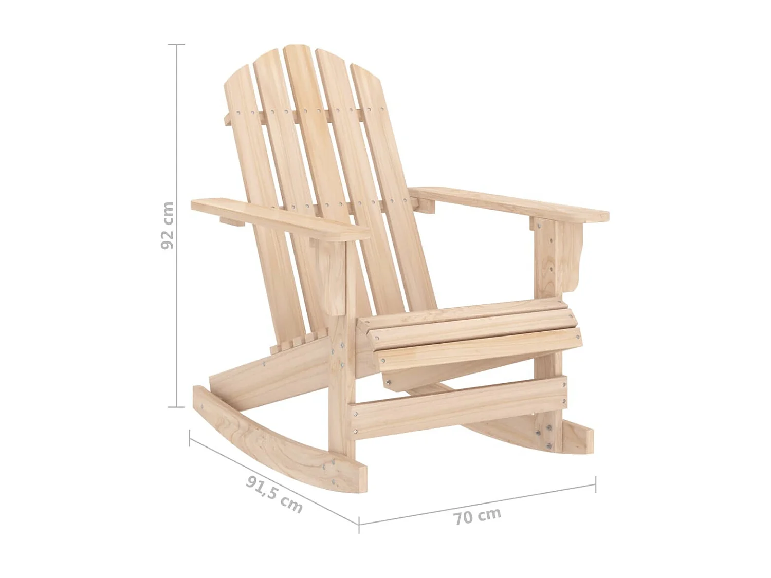 Silla mecedora de jardín Adirondack madera maciza de abeto