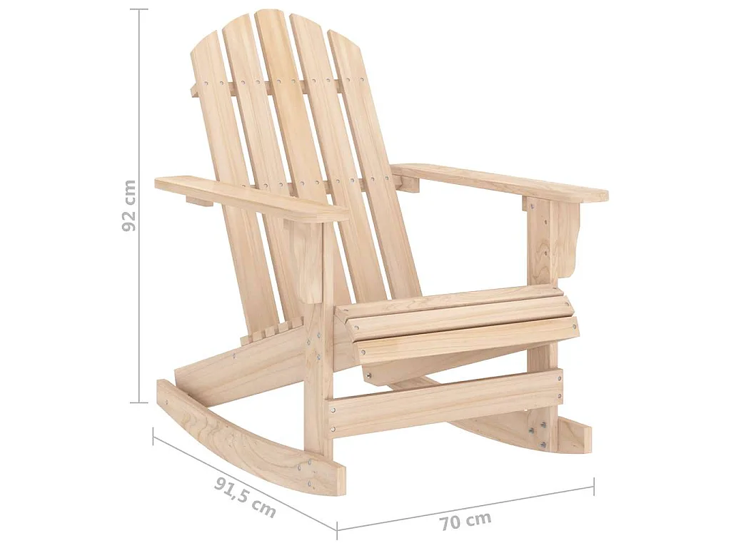 Sedia a Dondolo Giardino Adirondack in Legno Massello di Abete