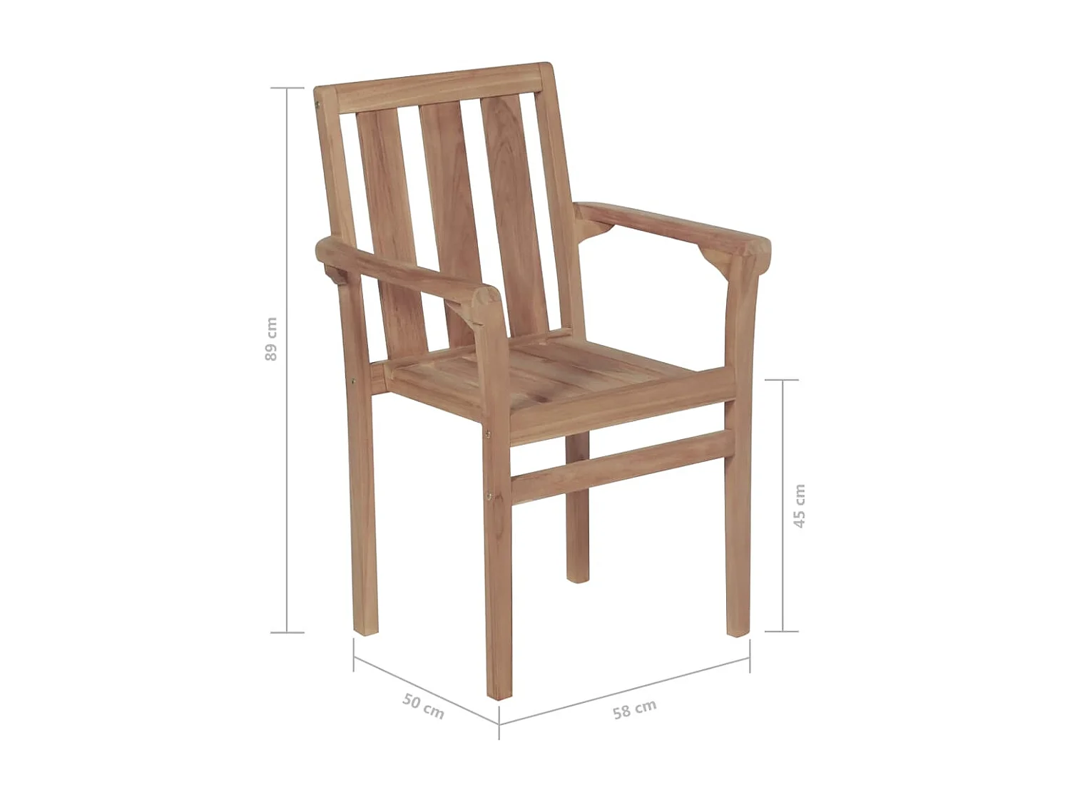 Tuinstoelen 2 st met grijs geruite kussens massief teakhout