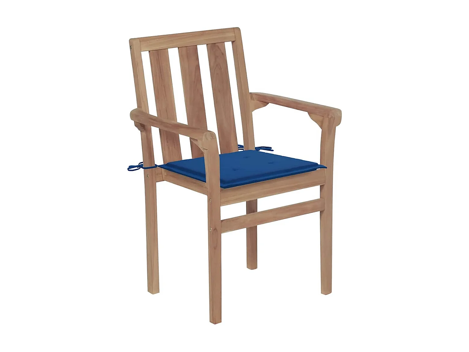 Chaises de jardin empilables avec coussins lot de 6 Teck solide