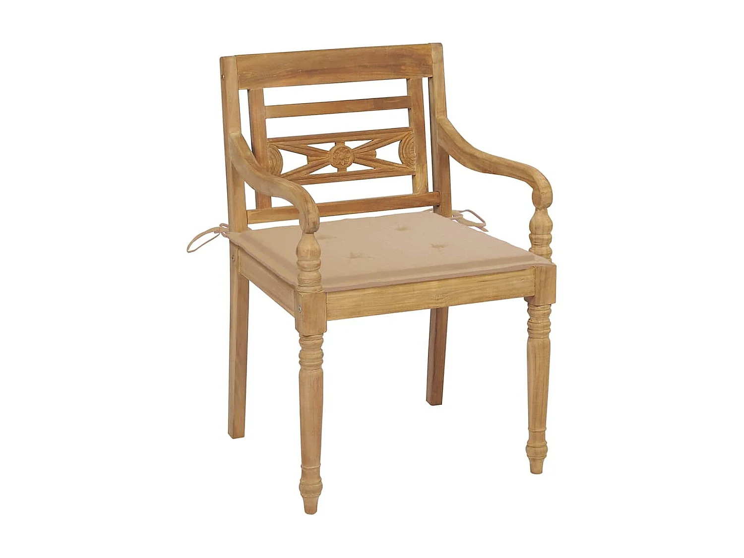 Chaises Batavia avec coussins lot de 8 Bois de teck solide