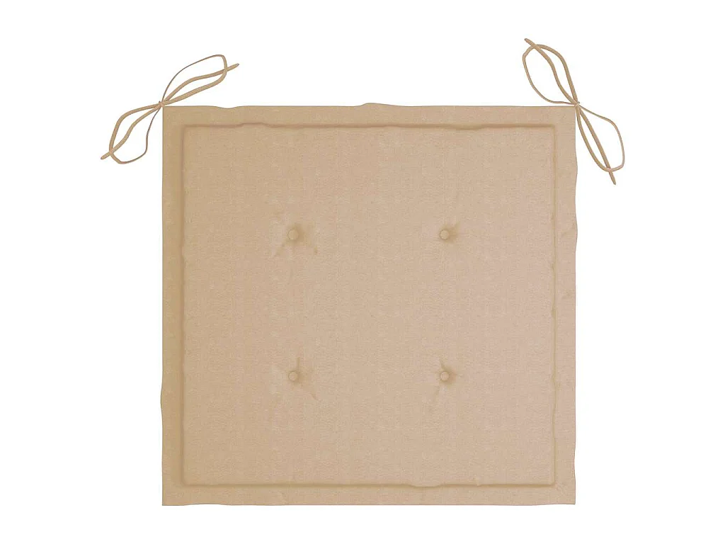 Klapstoelen met beige kussens, 6 stuks, massief teakhout