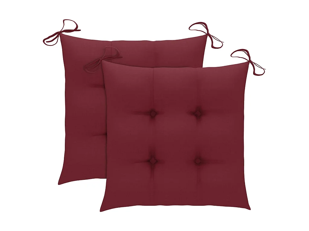 Chaises pliantes (lot de 2) avec coussins en bambou