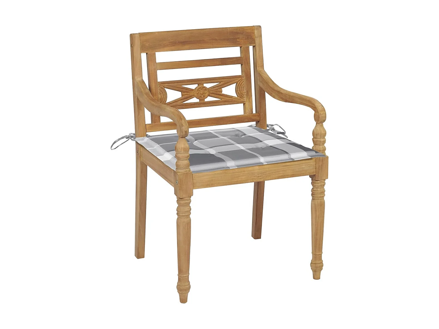 Chaises Batavia avec coussins lot de 4 Bois de teck solide